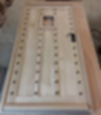 oak door with cast iron stud detail