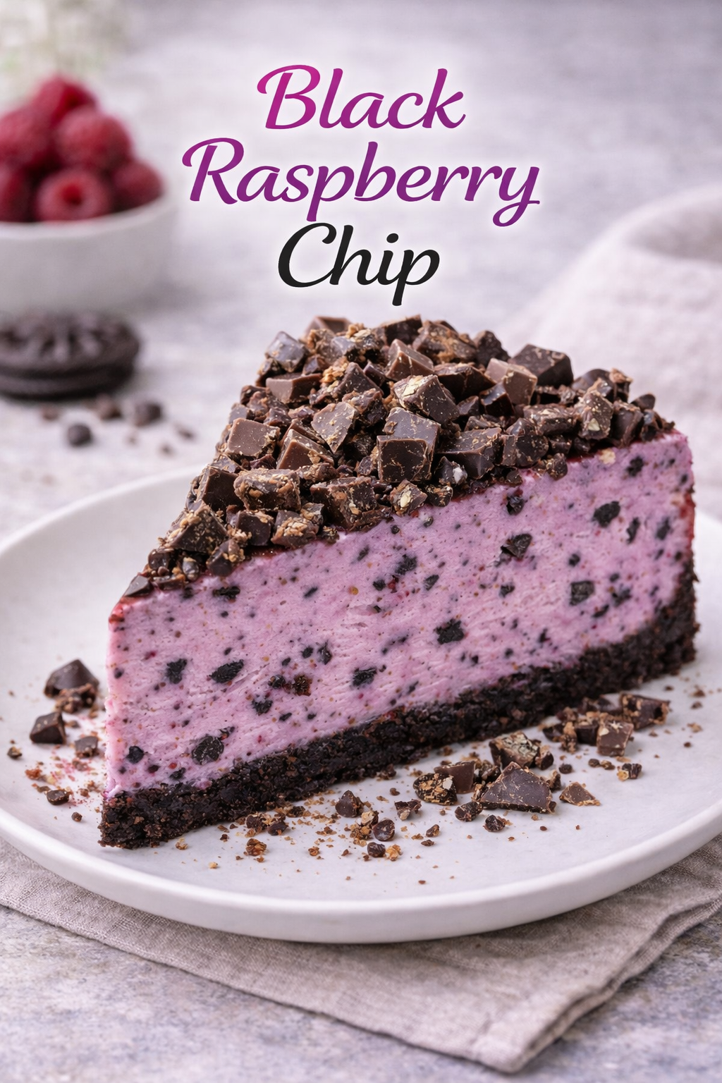 Black Raspberry Chip Cheesecake