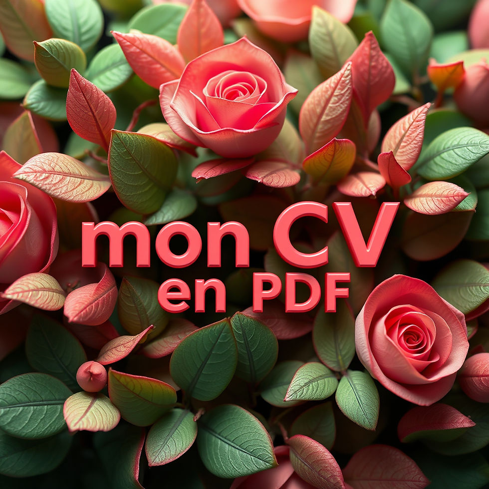 écris uniquement le texte  suivant en 3D _ « mon CV en PDF »._Aucun autre mot, aucune lett