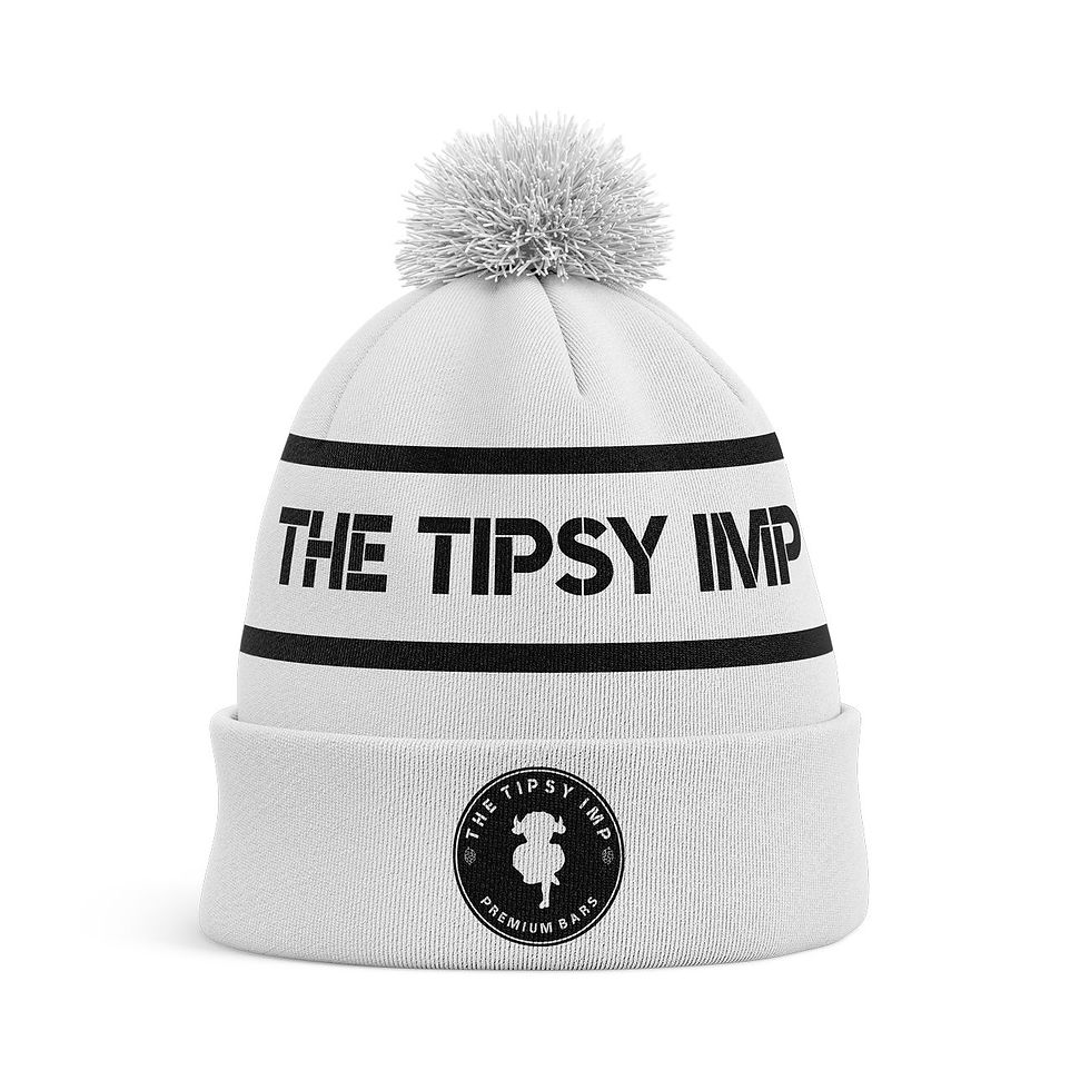 The Tipsy Imp Beanie Hat (White)