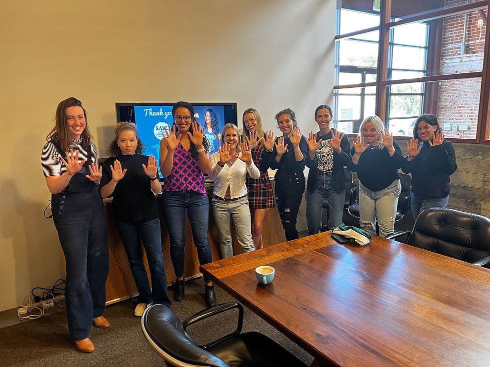Self-defense for models and actors, womens self-defense. Production staff posing for picture