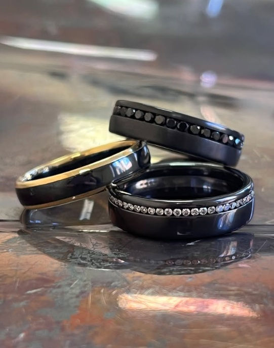 Thumbnail: Zedd Black Zirconium & 18ct Yellow Gold Ring