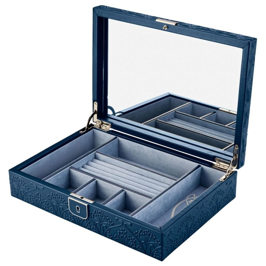 Thumbnail: WOLF X LIBERTY All Over Ianthe Medium Jewellery Box - Navy