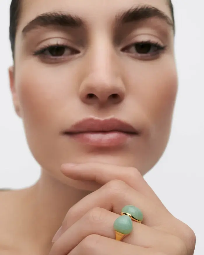Thumbnail: PDPAOLA Green Aventurine Gravity Ring
