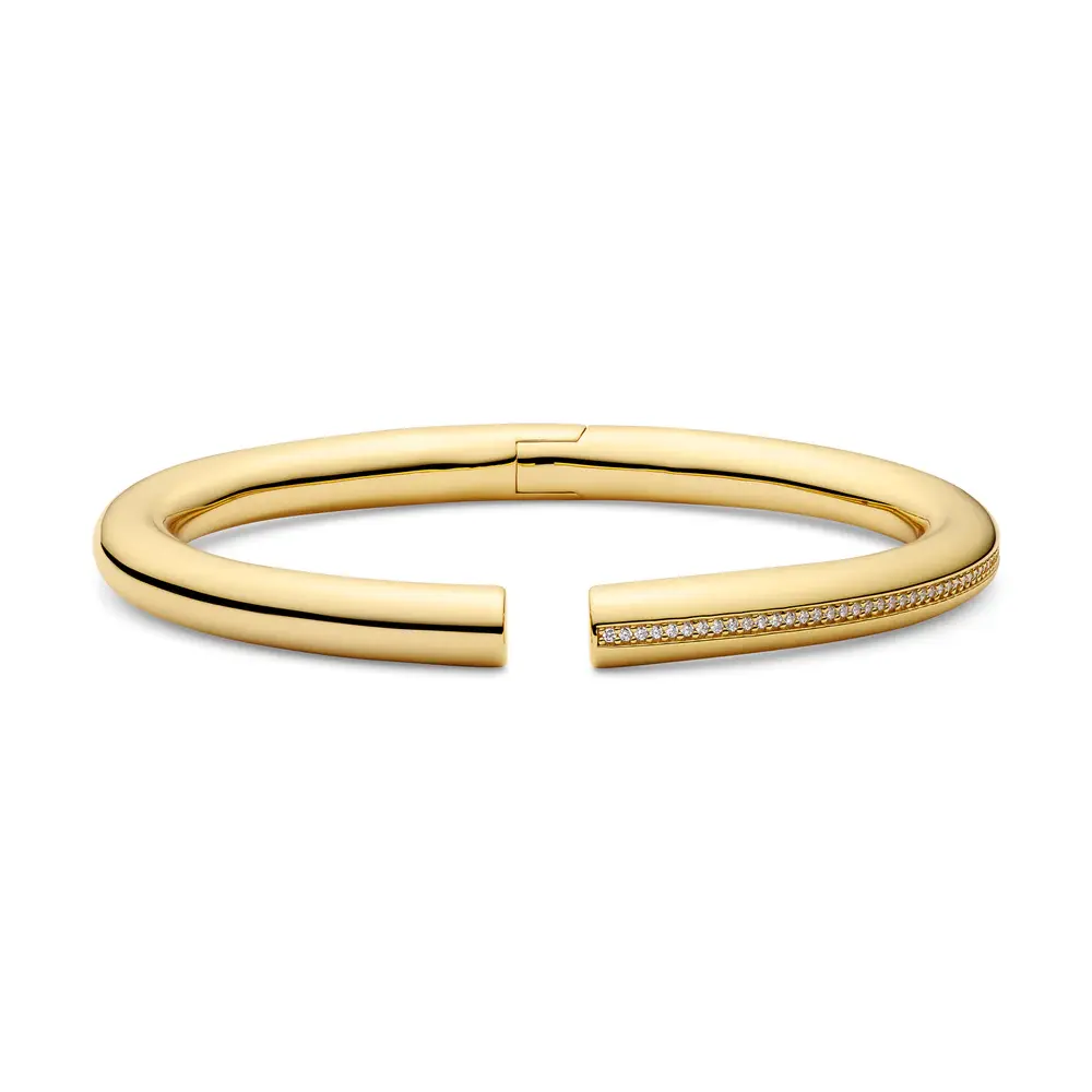 Sif Jakobs Bangle Palermo Yellow Gold with White Zirconia
