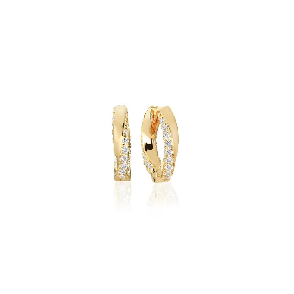 Sif Jakobs Earrings Ferrara Piccolo Gold with White Zirconia