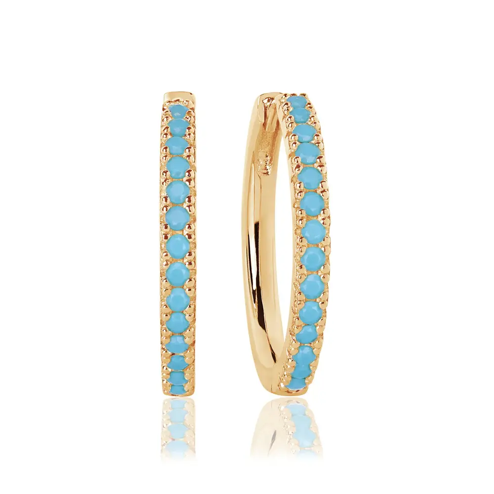 Sif Jakobs Earrings Ellera Grande Yellow Gold with Turquoise