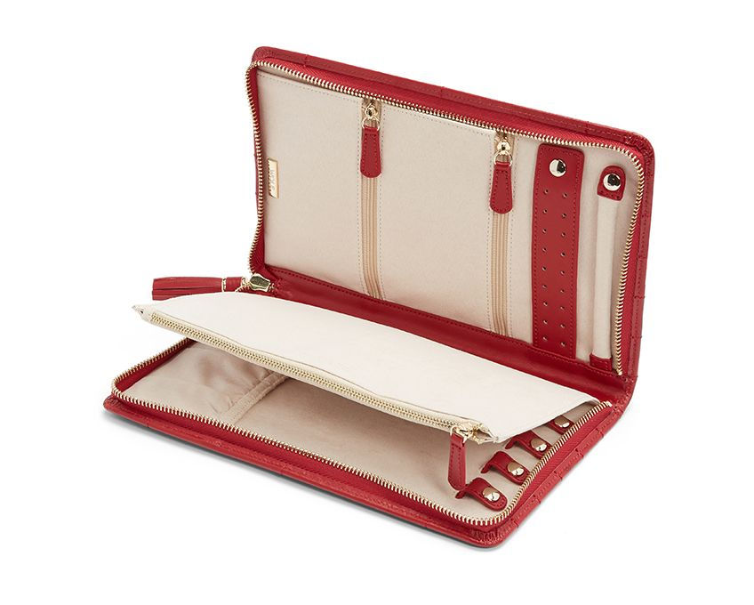 Thumbnail: WOLF Caroline Large Jewellery Portofolio Red