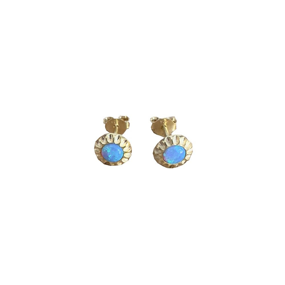 Yaron Morhaim Yellow Rolled Gold Mystic Aura Opal Earrings