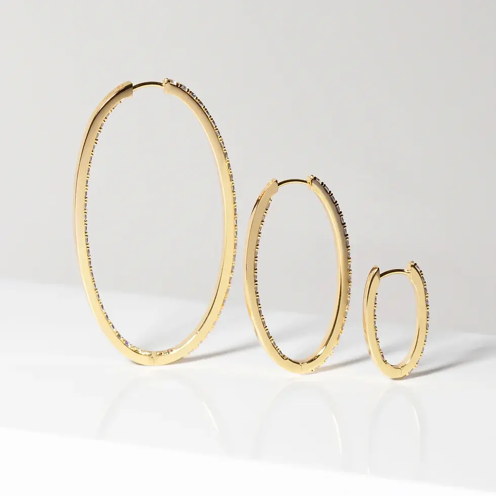 Thumbnail: Sif Jakobs Earrings Ellisse Piccolo Yellow Gold with Multi-coloured Zirconia