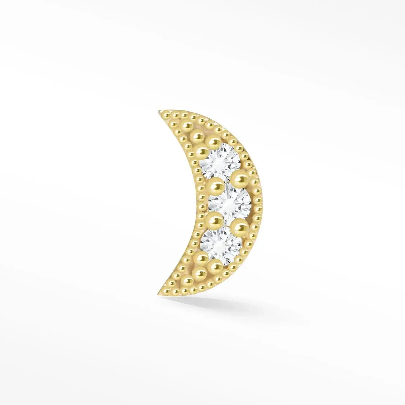 Nina Wynn Flat Back Earring Diamond Moon 10ct Yellow