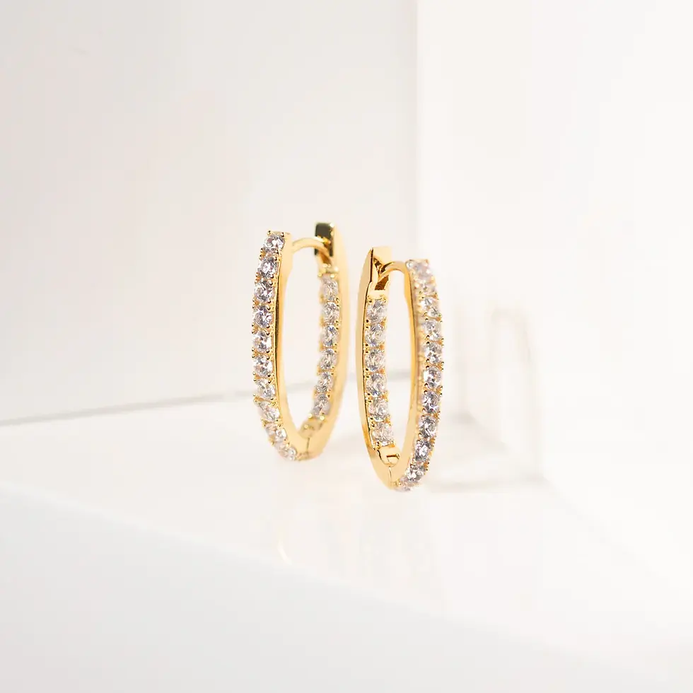 Thumbnail: Sif Jakobs Earrings Ellisse Piccolo Gold with White Zirconia