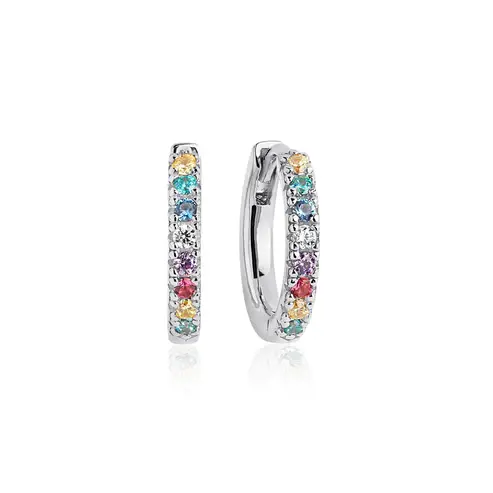 Sif Jakobs Earrings Ellera Piccolo Sterling Silver with Multi-coloured Zirconia