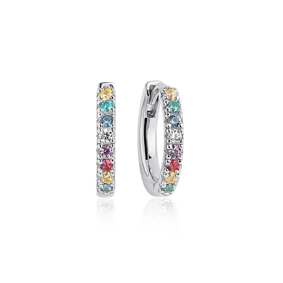Sif Jakobs Earrings Ellera Medio Sterling Silver with Multi-coloured Zirconia