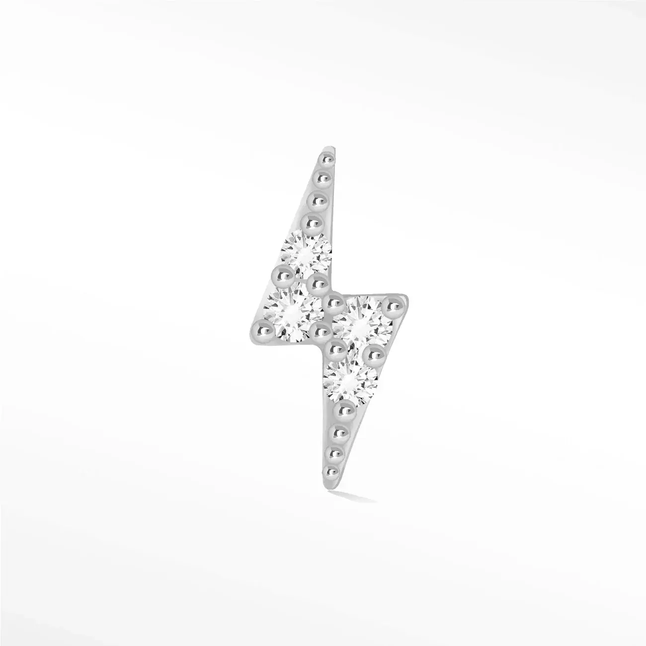 Nina Wynn Flat Back Earring Diamond Lightning Bolt 10ct White