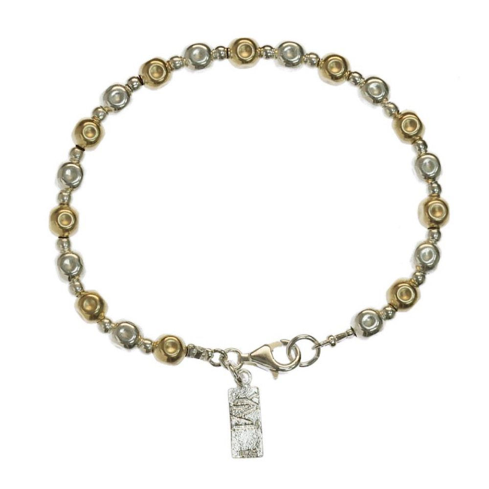 Yaron Morhaim Sterling Silver & Yellow Rolled Gold Aura Bracelet