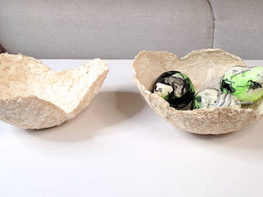 Paper Mache Decor Bowls with Marble Pear filler