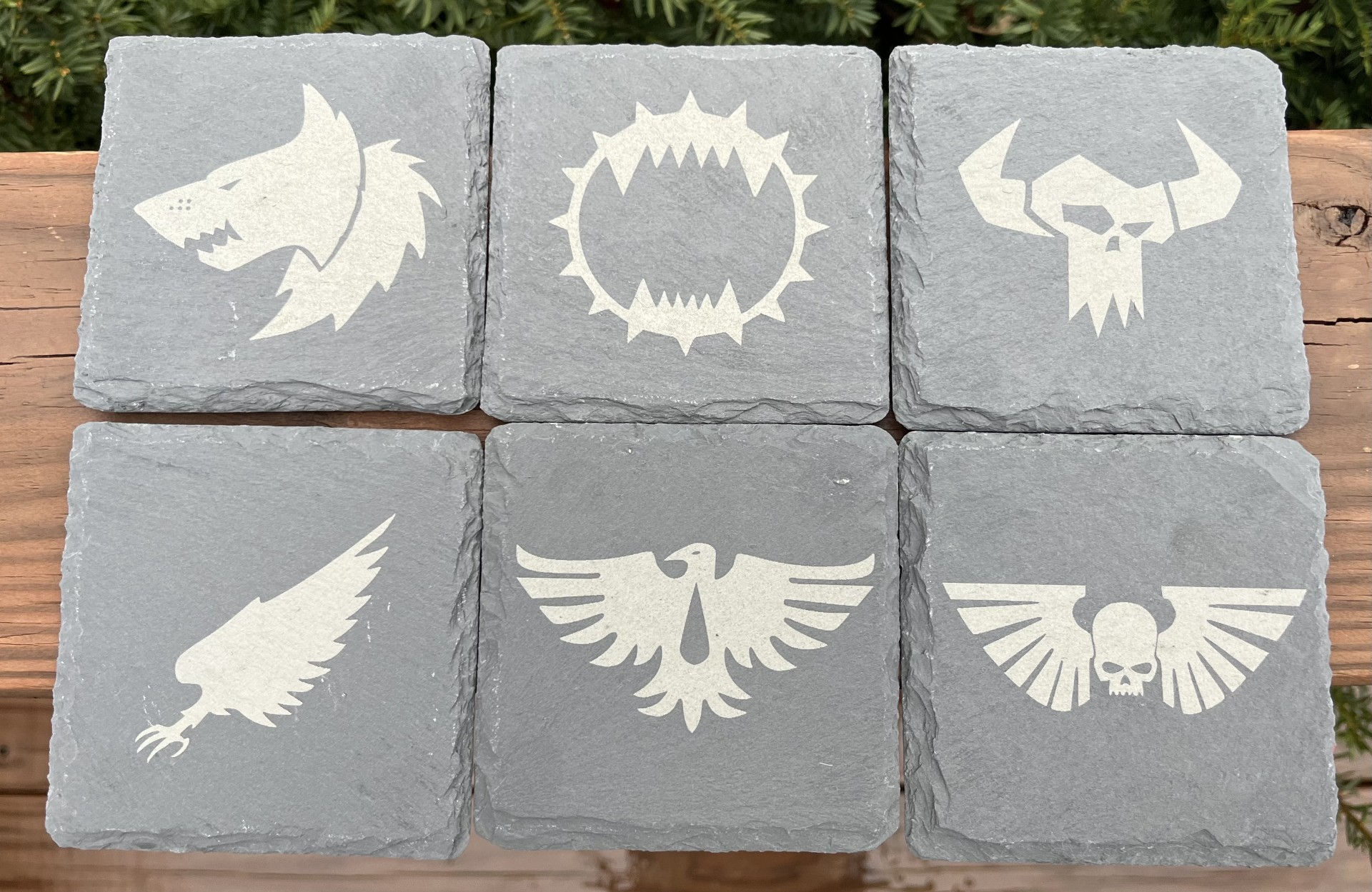 WH40K Faction Icon Slate Coaster 6 Pack