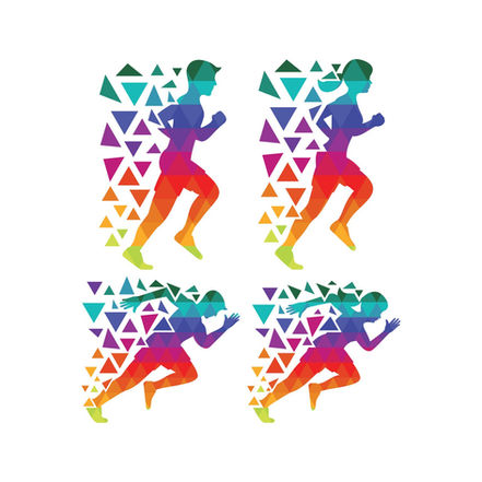 Personas minimalistas corriendo
