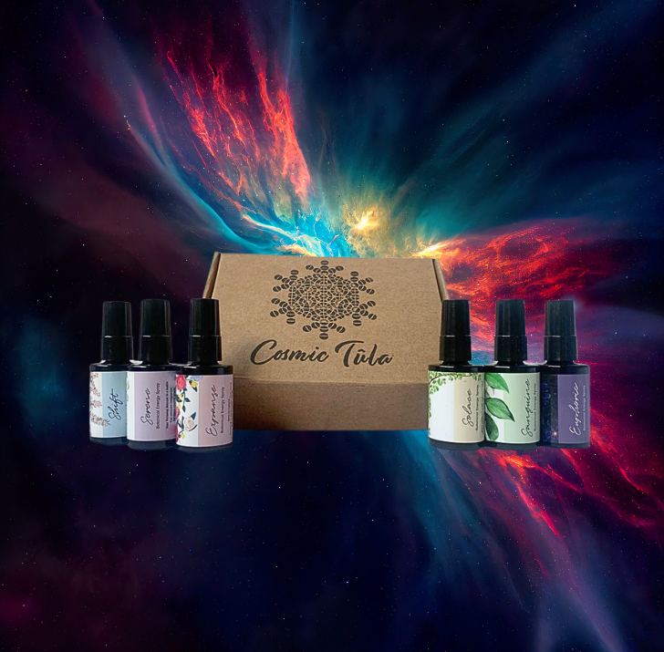 Thumbnail: small botanical energy sprays surrounding a cosmic tula gift box 