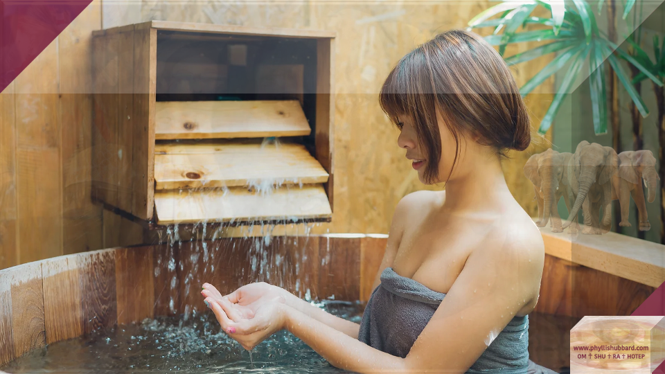 Asian woman in a hot tub