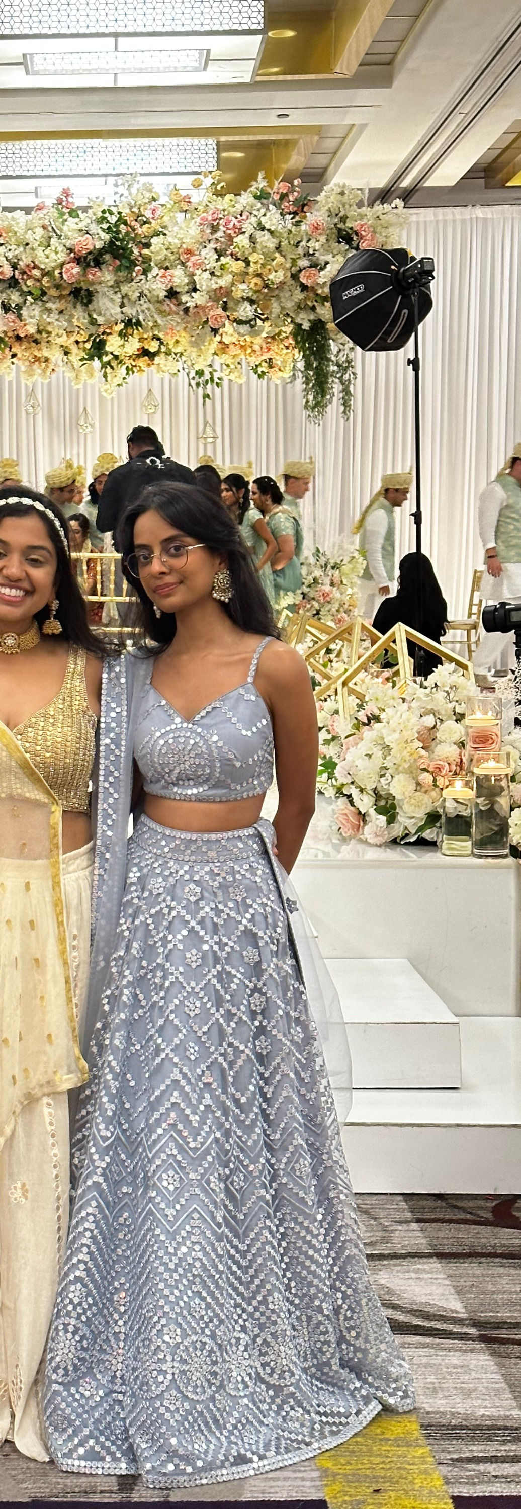 Grey Lehenga with Matte Sequins