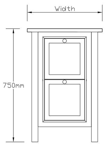 Thumbnail: Hamptons Bedside Table, 2 Drawer