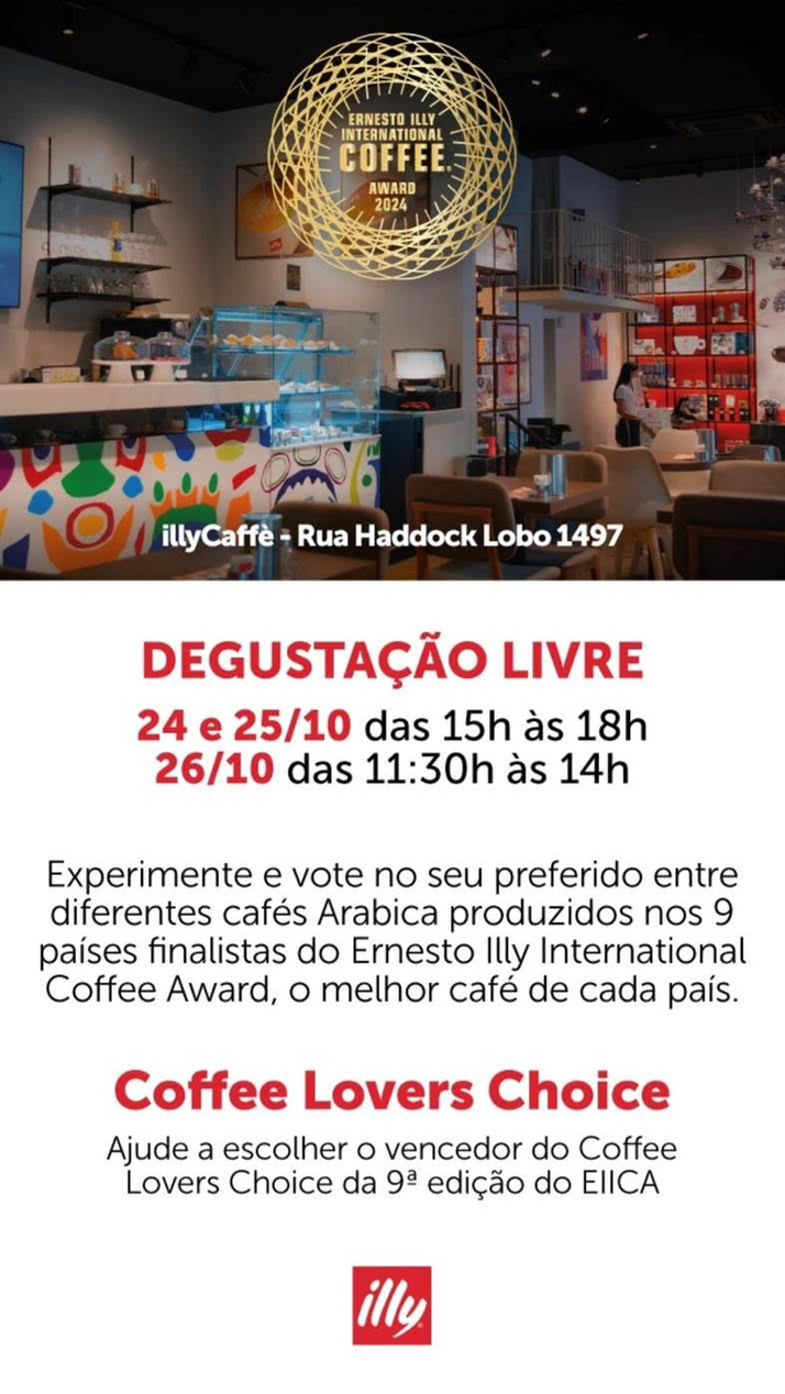 ''Degustações às cegas de forma gratuita será aberta ao público essa semana na cafeteria illyCaffè em São Paulo''