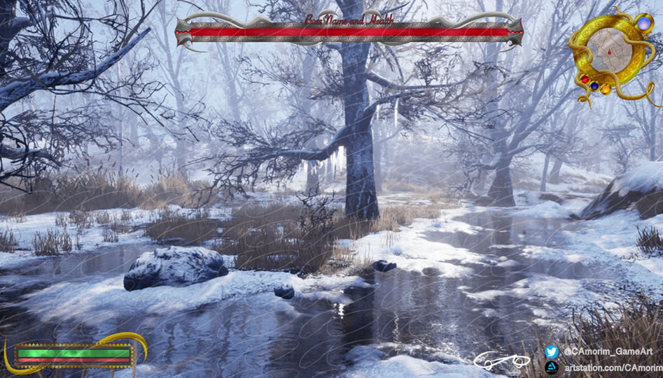 Winter Forest HUD Mockup