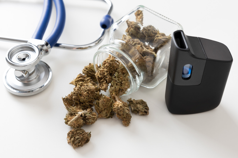 Medical marijuana patient and primary caregiver discussing the renewal process with a qualified physician at ARCannabisClinic.