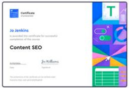 Content SEO certification from SE Ranking