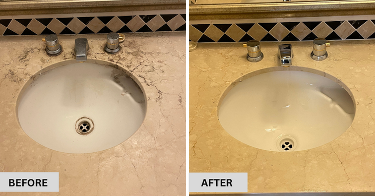Sink cleaning and stain removal