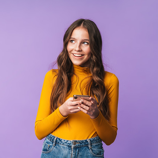Image of young beautiful woman with long