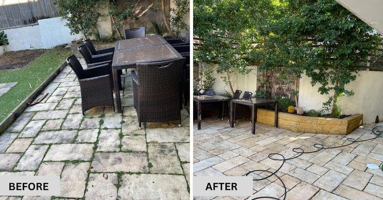 Outdoor pressure wash cleaning