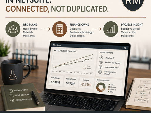 Building R&D Project Budgets in NetSuite