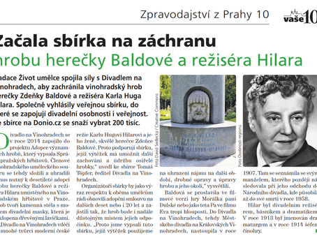 Vaše Praha 10: Začala sbírka na záchranu hribu herečky Baldové a režiséra Hilara