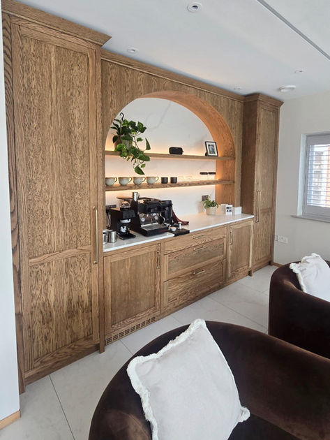 Luxury modern family home with large kitchen family dining space and custom joinery and cabinetry, coffee nook