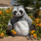 Small Skrapskog playing in an orange flower bush