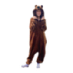 Brown bear onesie front view casual
