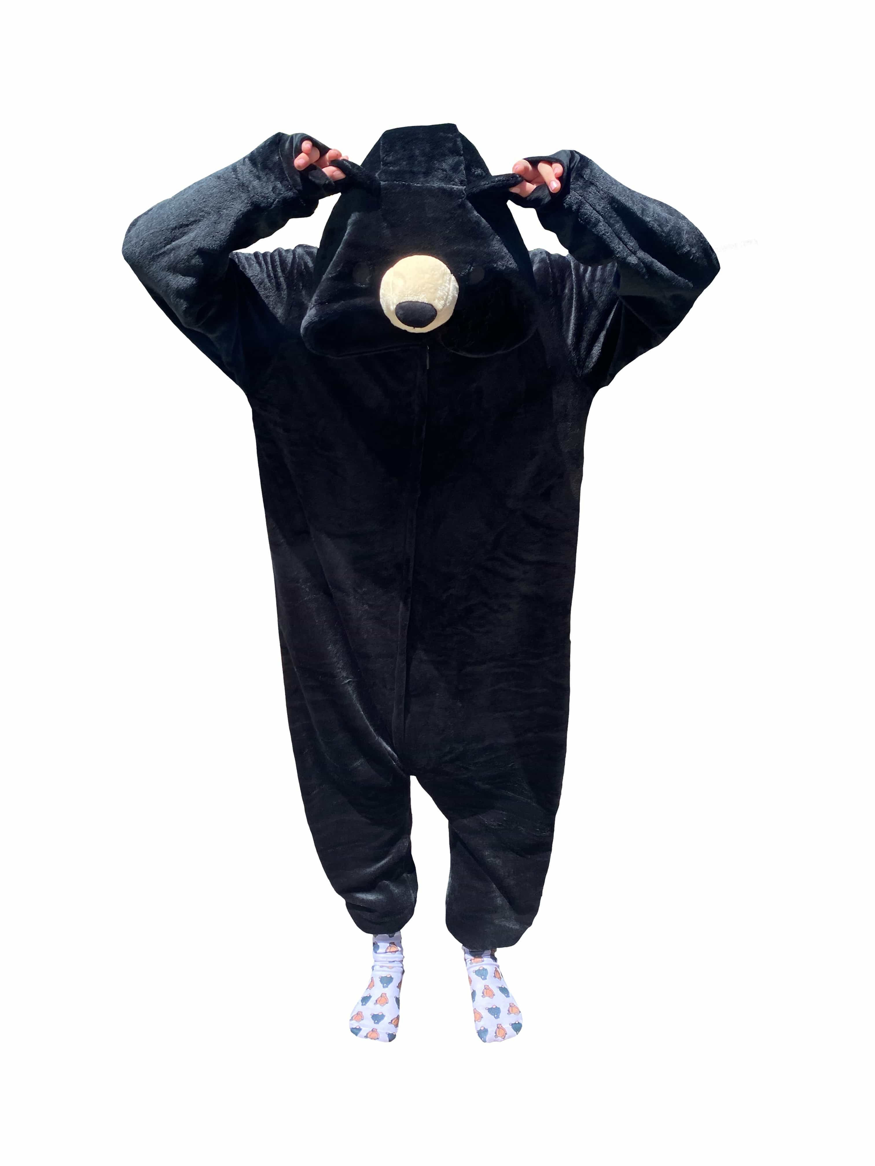 Black bear onesie front view