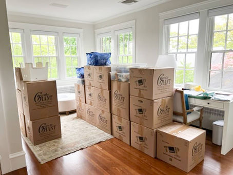 moving boxes filled with household items