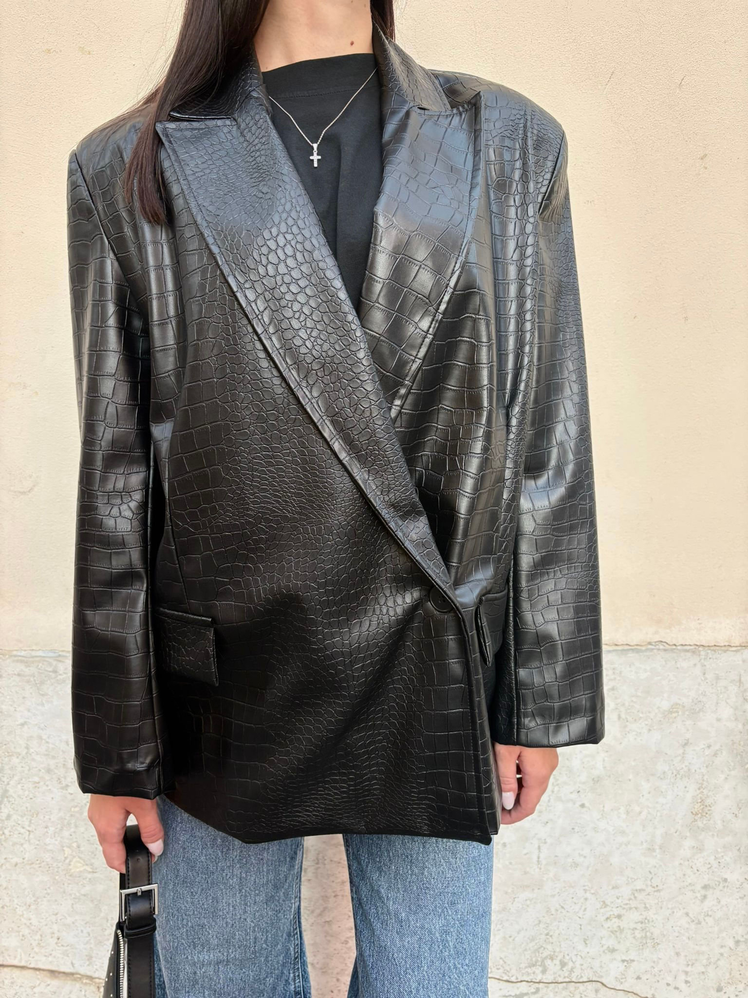 Haveone - Giacca in pelle cocco