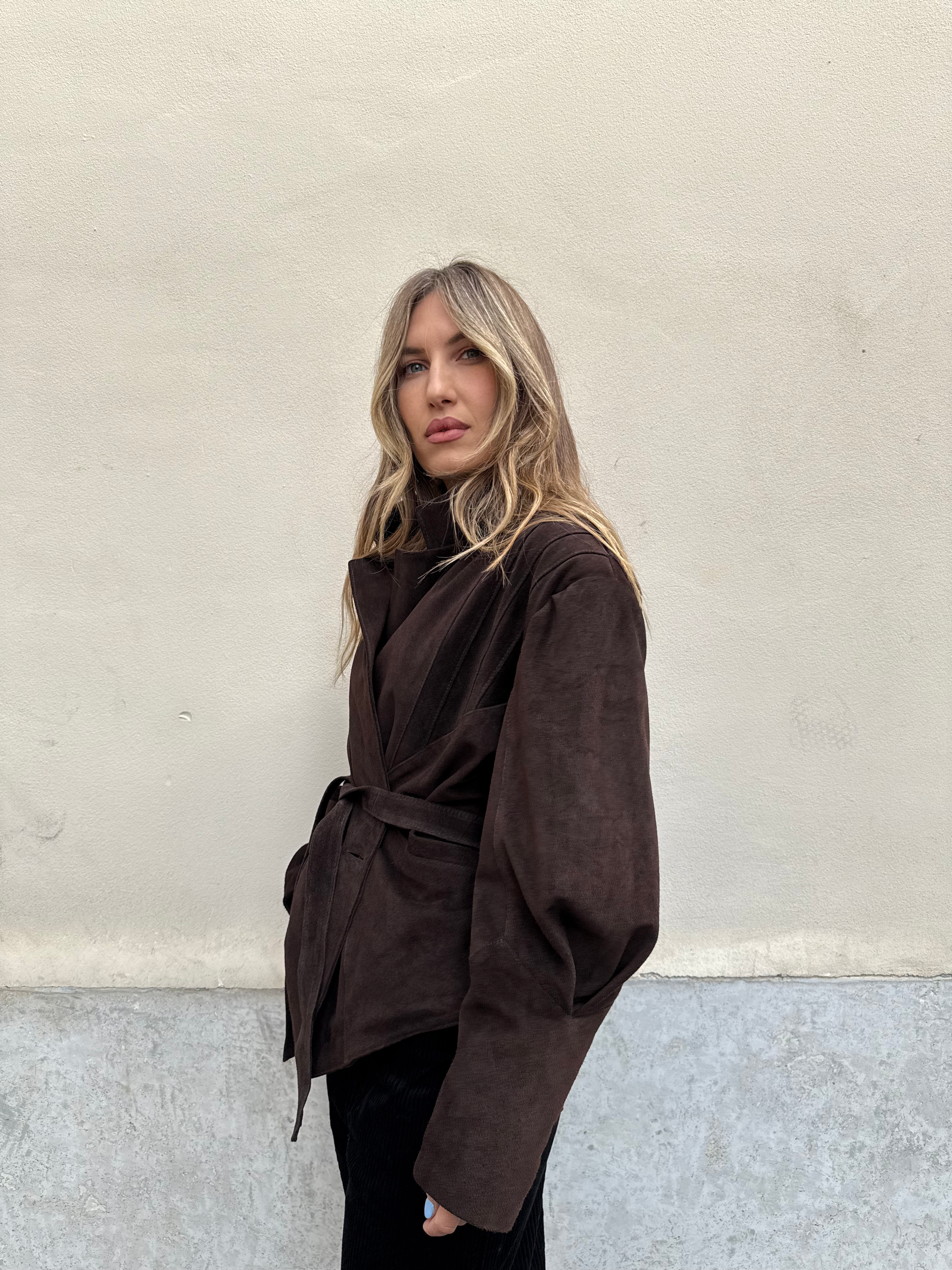 Vicolo - Giacca in pelle scamosciata