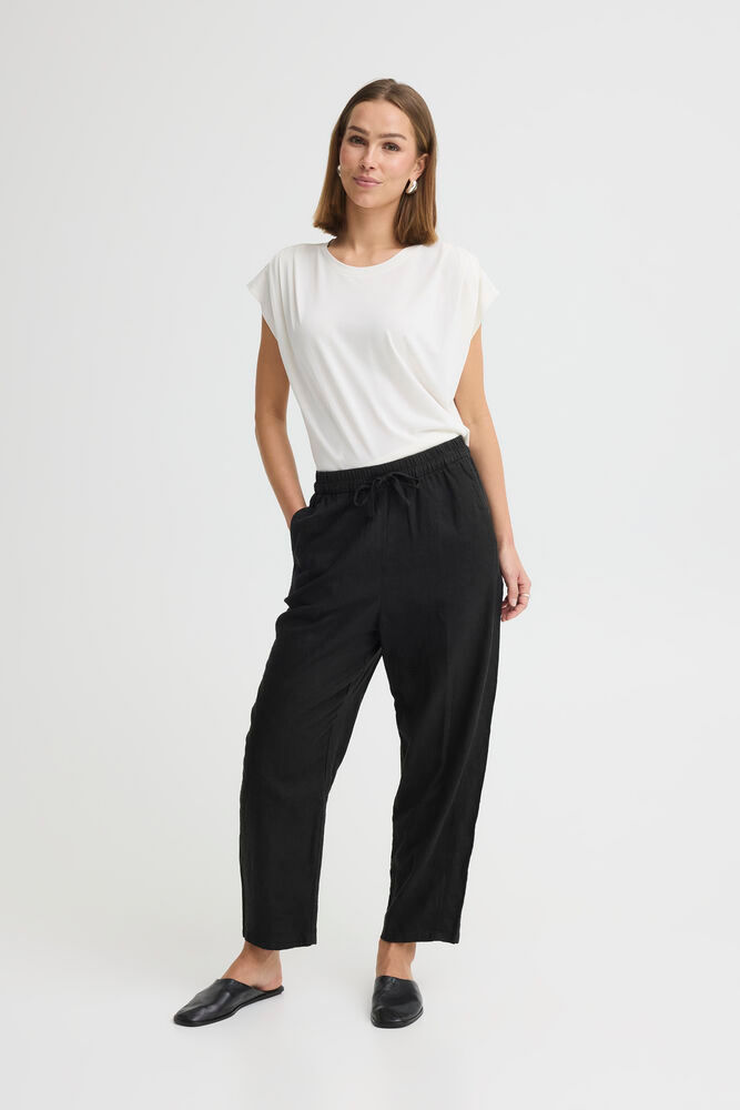 Miniatura: Ichi - Pantalone barrel in lino