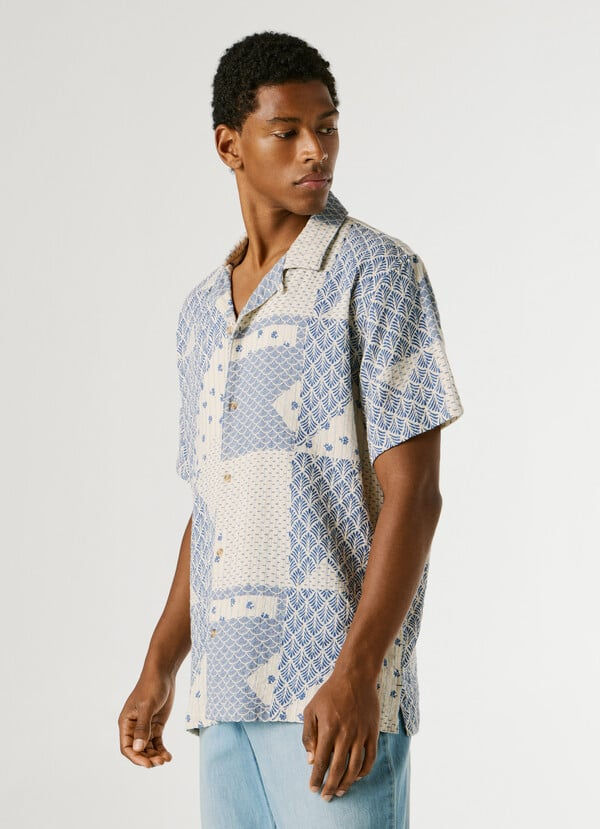 Miniatura: Pepe Jeans - Camicia patchwork collo cubano Pisarrot