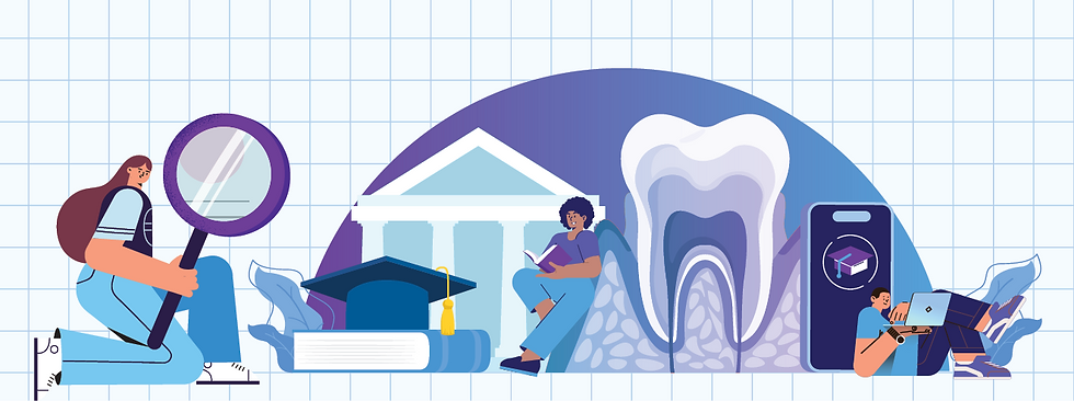 Custom editorial illustration of a student using a magnifying glass to examine peers, set against a 