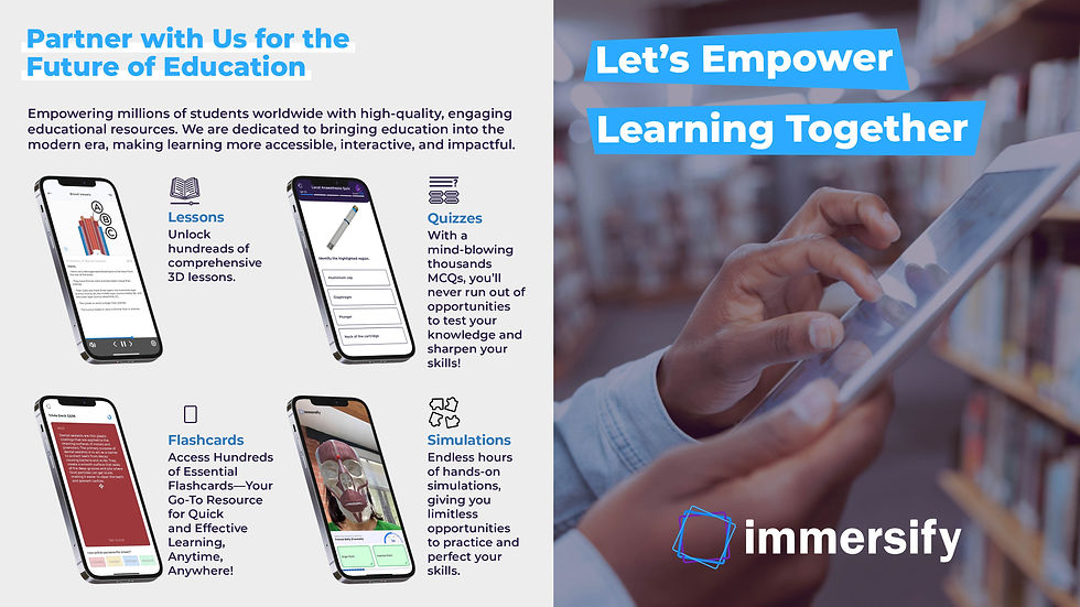 Closing slide with the call to action: "Partner with us for the future of education. Let's empower l