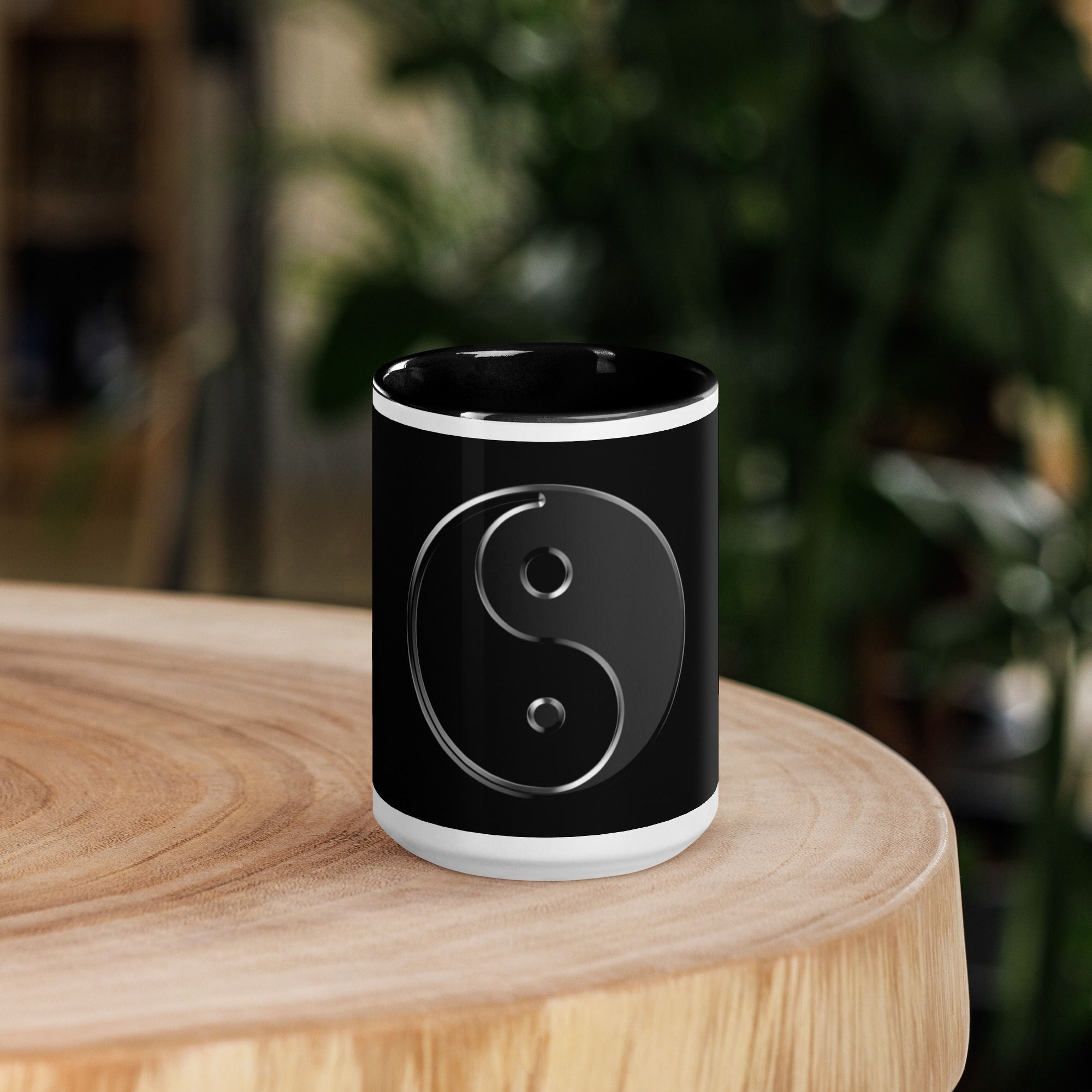 Black Ying & Yang Mug