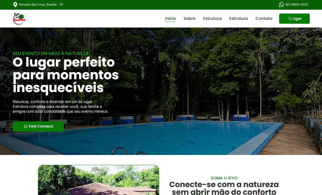 Sítio de Festas - Landing Page