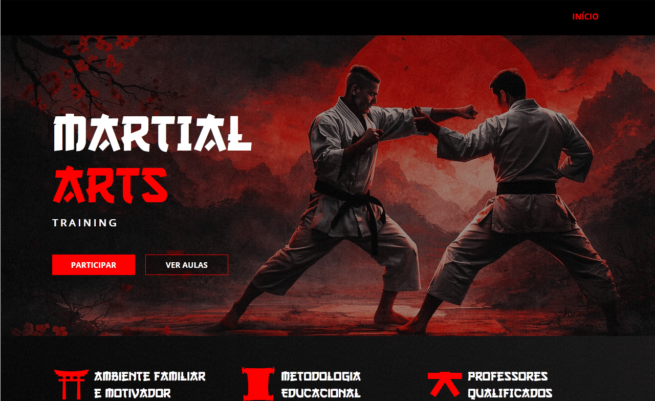 Artes Marciais - Landing Page